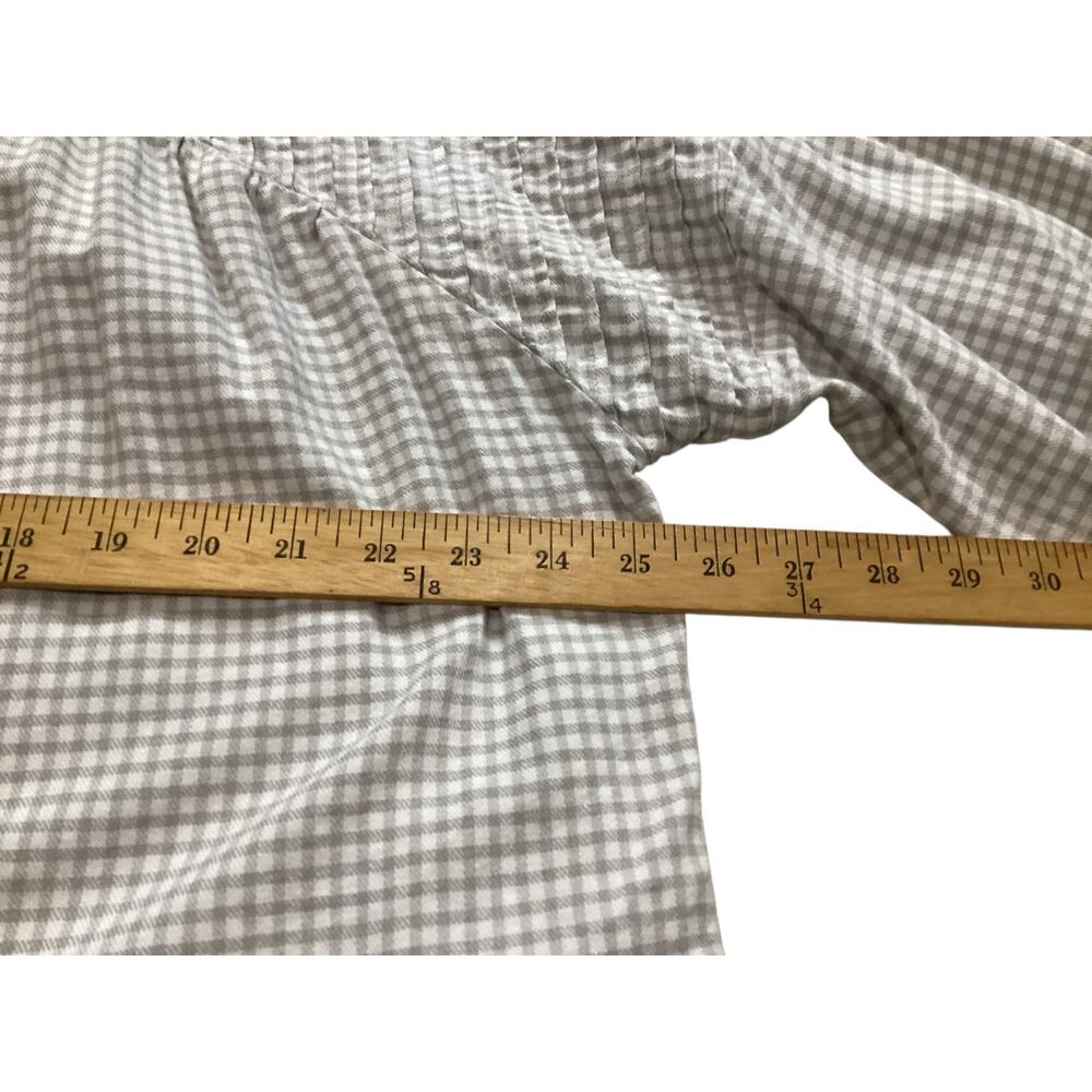 Peace Love World Boheme Check Plaid Button Front Pleated Top size XL - Picture 6 of 8